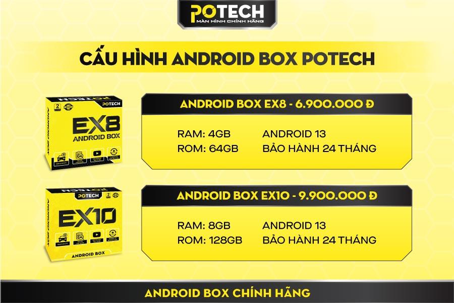 Cấu hình Android Box Potech EX8 Và EX10
