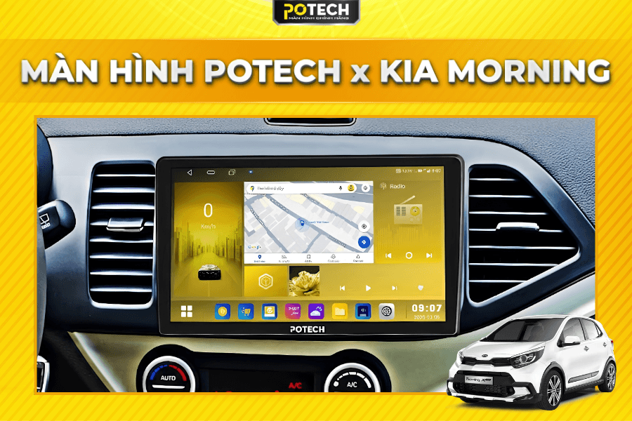 Màn hình Android Potech cho xe Kia Morning